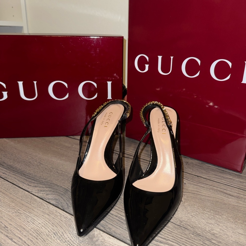 Gucci Women's Black Patent Leather Heels